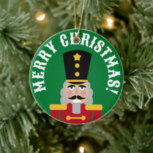 Custom Foto Nutcracker Weihnachtsbaumschmuck Keramik Ornament