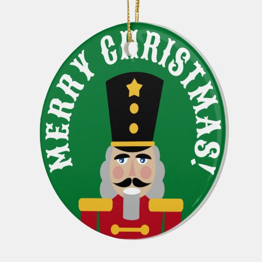 Custom Foto Nutcracker Weihnachtsbaumschmuck Keramik Ornament (Links)