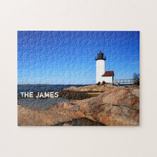 Custom Foto Ocean Beach Lighthouse Jigsaw Puzzle