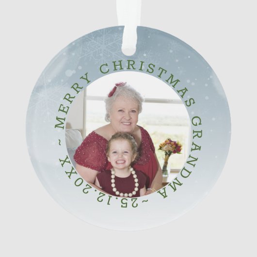 Custom Foto Oma Ornament (Rückseite)