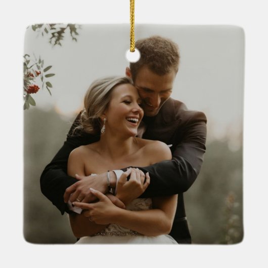 Custom Foto Ornament Doppelseitig, Weihnachts-Foto (Rückseite)