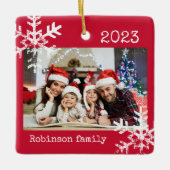 Custom Foto Ornament mit Schneeflocken (Vorderseite)