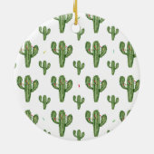 Custom Foto Ornament Niedlich Cactus Pattern (Hinten)