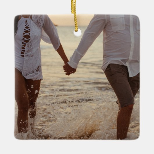 Custom Foto Ornament| Personalisiert Keepake Keramikornament (Vorderseite)