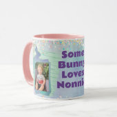 Custom Foto Osterfest Lila Kariert Tasse (Vorderseite Links)