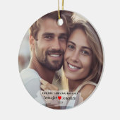 Custom Foto Our First Christmas Verlobt Keramik Ornament (Links)