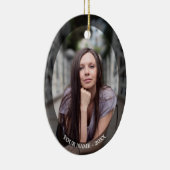 Custom Foto Oval Black Frame Weihnachtsdekoration Keramik Ornament (Rechts)
