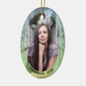 Custom Foto Oval Pastel Rahmen Weihnachtsdekoratio Keramikornament (Links)