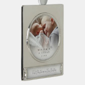 Custom Foto Overlay 1. Weihnachtsbräther Banner-Ornament Silber (Rechts)