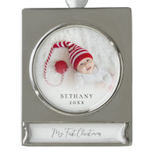 Custom Foto Overlay Name Baby First Christmas