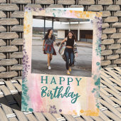 Custom Foto Paint Spritzer Happy Birthday Karte