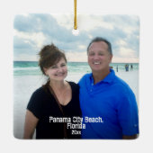 Custom Foto Panama City Beach Umbrells Keramikornament (Rückseite)