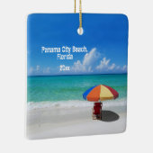 Custom Foto Panama City Beach Umbrells Keramikornament (Rechts)