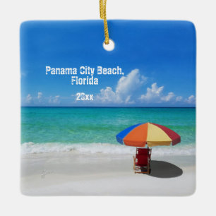 Custom Foto Panama City Beach Umbrells Keramikornament