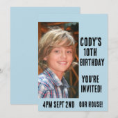 CUSTOM FOTO PARTY KINDER EINLADUNGEN (Vorne/Hinten)