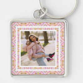 Custom Foto Pastel Pink Happy Green Mother Day Schlüsselanhänger
