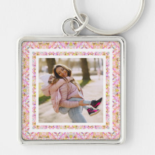 Custom Foto Pastel Pink Happy Green Mother Day Schlüsselanhänger