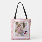 Custom Foto Pastel Pink Happy Green Mother Day Tasche (Rückseite)