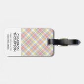 Custom Foto Pastel Strip Kariert Gepäckanhänger (Rückseite horizontal)