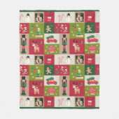 Custom Foto Patchwork Traditionelles Weihnachtsfes Fleecedecke (Vorderseite)