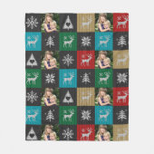 Custom Foto Patchwork Weihnachts-Sweater Fleecedecke (Vorderseite)