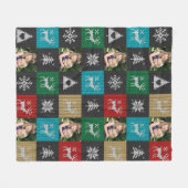 Custom Foto Patchwork Weihnachts-Sweater Fleecedecke (Vorderseite (Horizontal))