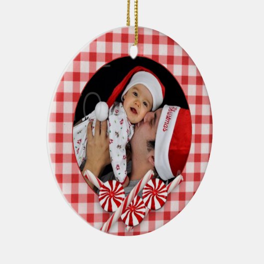 Custom Foto Peppermint Weihnachtsschmuck (Rechts)