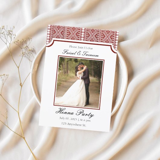 Custom Foto Personalisiert Arab Henna Einladung