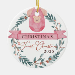 Custom Foto Personalisiert Baby's 1. Weihnachten Keramik Ornament