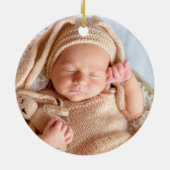 Custom Foto Personalisiert Baby's 1. Weihnachten Keramik Ornament (Hinten)