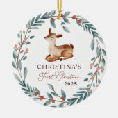 Custom Foto Personalisiert Baby's First Christmas Keramik Ornament (Vorne)