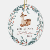 Custom Foto Personalisiert Baby's First Christmas Keramik Ornament (Links)