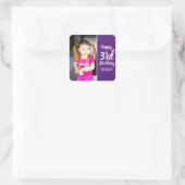 Custom Foto Personalisiert Birthday Party Aufklebe Quadratischer Aufkleber (Tasche)