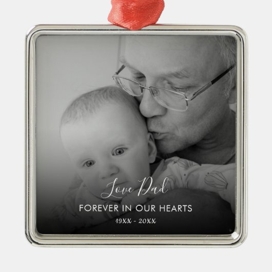 Custom Foto Personalisiert Memorial Death Metal Or Ornament Aus Metall (Vorne)