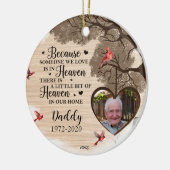 Custom Foto Personalisiert Memorial Death MOrnamen Keramik Ornament (Links)