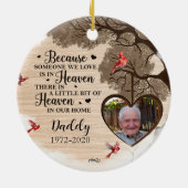 Custom Foto Personalisiert Memorial Death MOrnamen Keramik Ornament (Hinten)