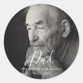 Custom Foto Personalisiert Memorial Death Tribute Runder Aufkleber (Vorderseite)