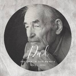 Custom Foto Personalisiert Memorial Death Tribute Runder Aufkleber