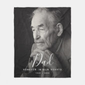 Custom Foto Personalisiert Memorial Vater Vater Fleecedecke (Vorderseite)