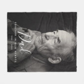 Custom Foto Personalisiert Memorial Vater Vater Fleecedecke (Vorderseite (Horizontal))