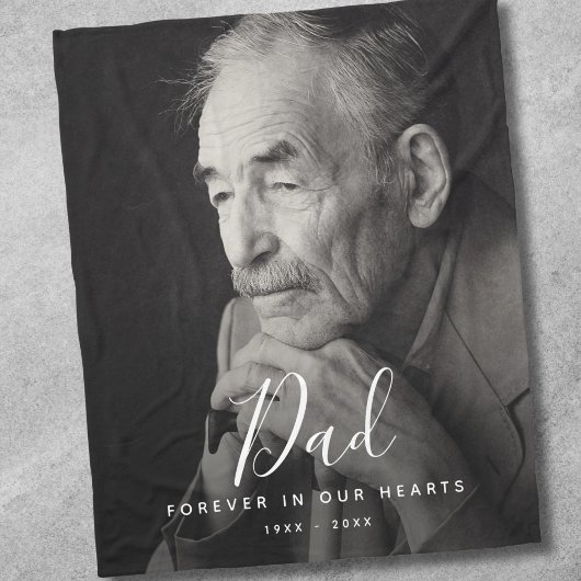 Custom Foto Personalisiert Memorial Vater Vater Fleecedecke