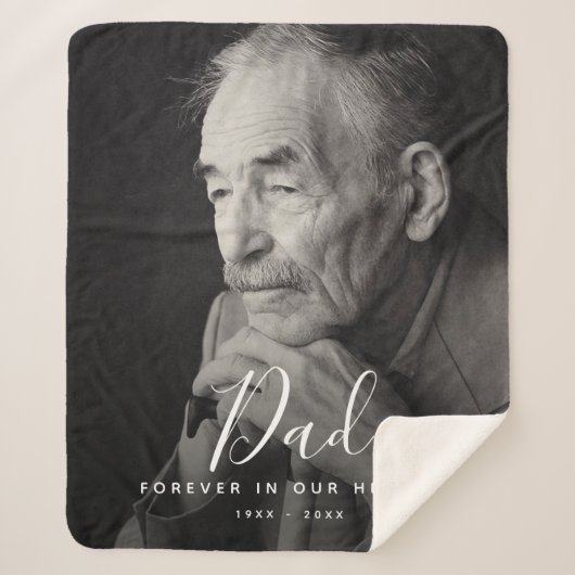 Custom Foto Personalisiert Memorial Vater Vater Sherpadecke (Vorderseite)