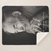 Custom Foto Personalisiert Memorial Vater Vater Sherpadecke (Vorderseite (Horizontal))