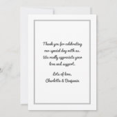 Custom Foto Personalisiert Stilvolle romantische H Dankeskarte (Rückseite)