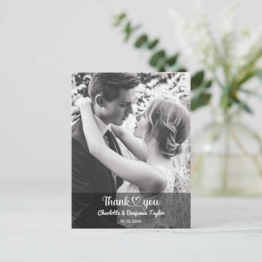 Custom Foto Personalisiert Stilvolle romantische H Postkarte (Stehend Vorderseite)