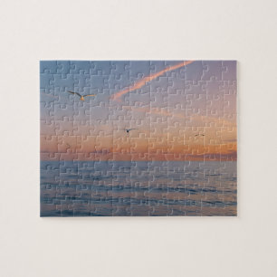 Custom Foto Personalisiert Sunset Beach Waves Puzzle
