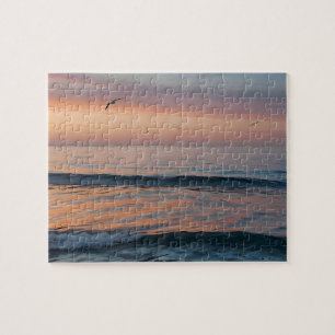 Custom Foto Personalisiert Sunset Beach Waves Puzzle