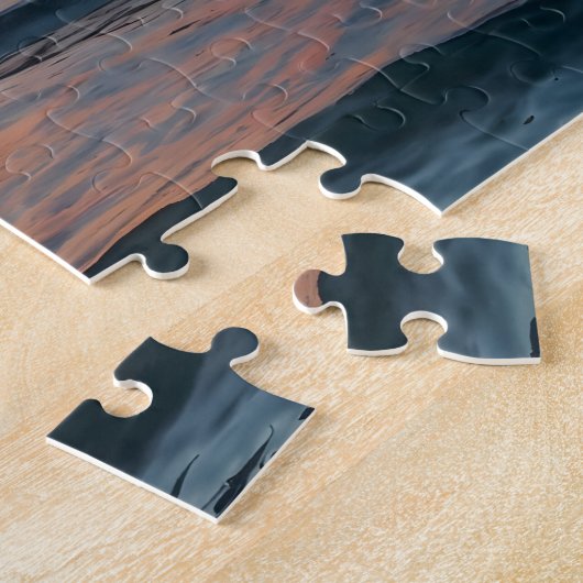 Custom Foto Personalisiert Sunset Beach Waves Puzzle (Seite)