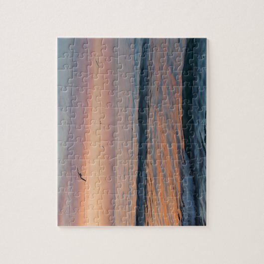 Custom Foto Personalisiert Sunset Beach Waves Puzzle (Vertikal)