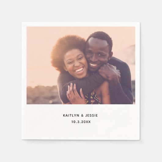 Custom Foto Personalisiert Wedding Serviette (Vorderseite)